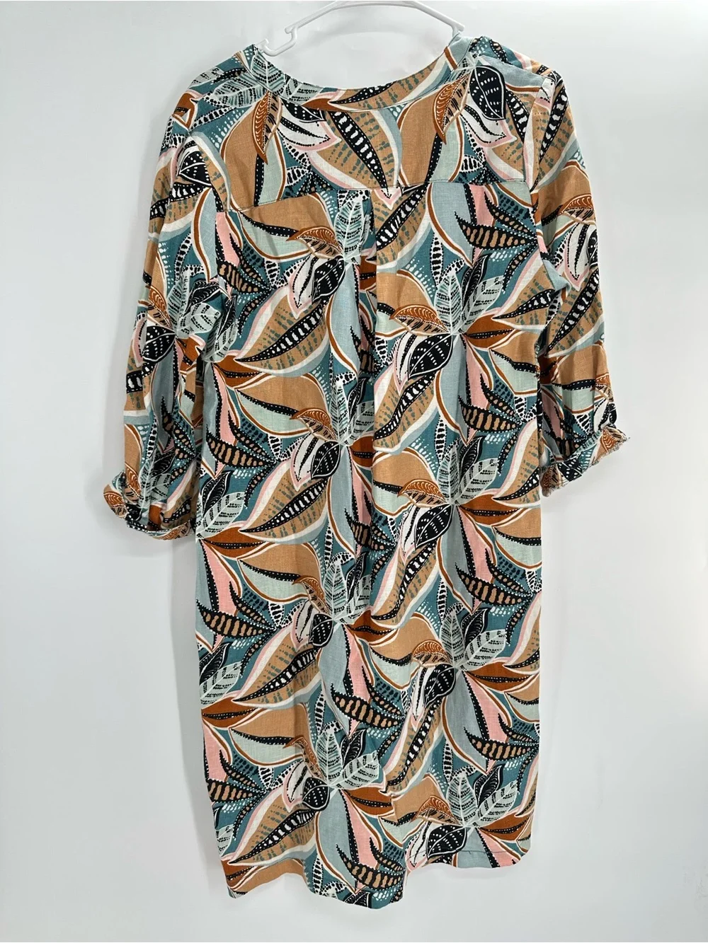 Garnet Hill European Linen Artist Smock Dress Size S Oversized Resort Office